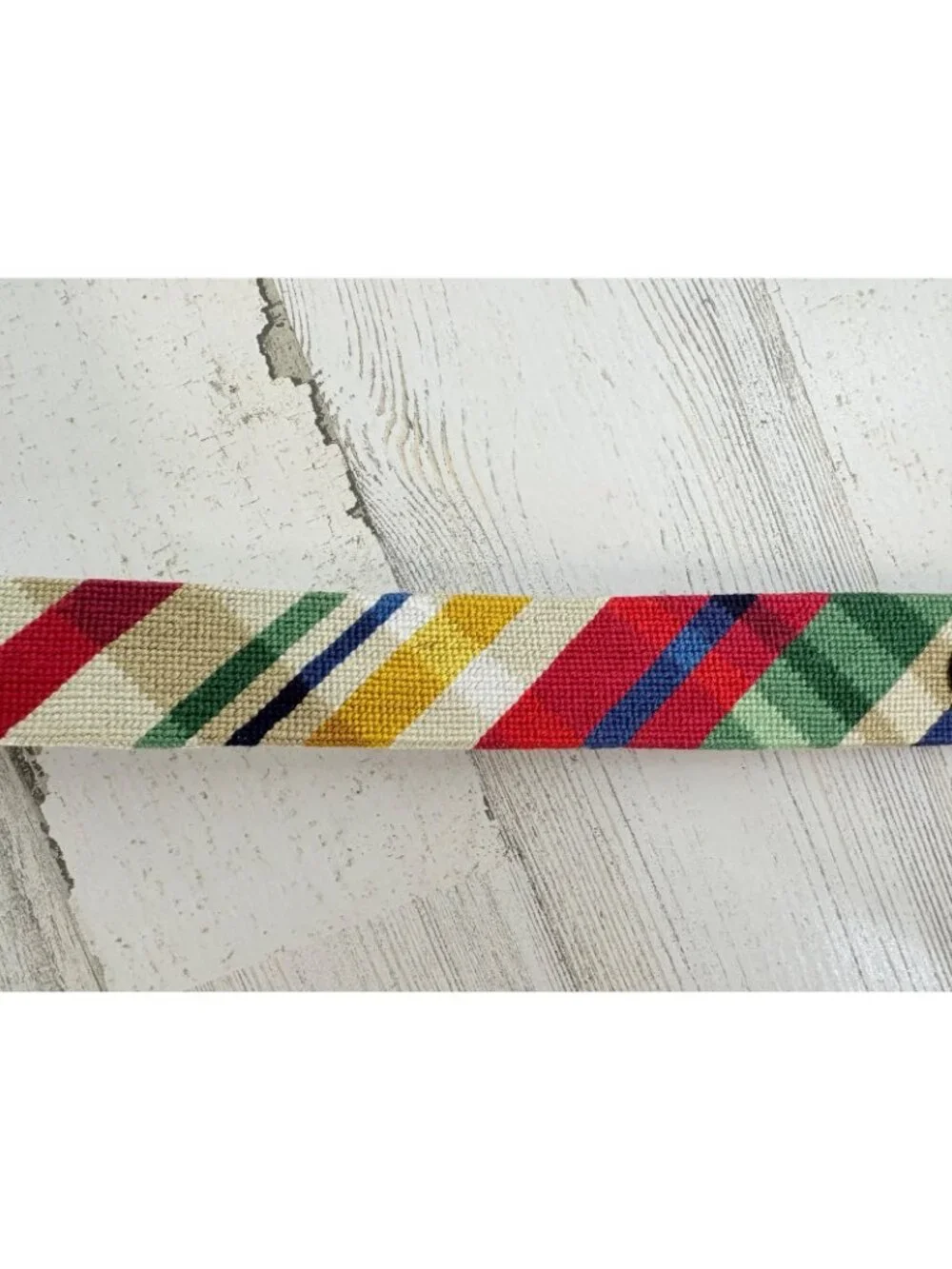 Smathers & Branson Summer Madras Needlepoint Belt Sz 46 Plaid